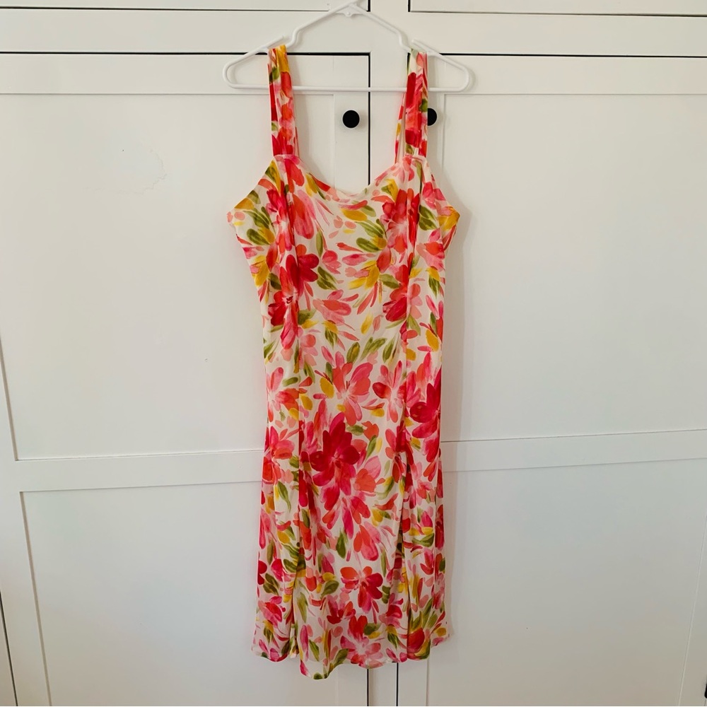 CB Pink Floral Midi Dress Size 18